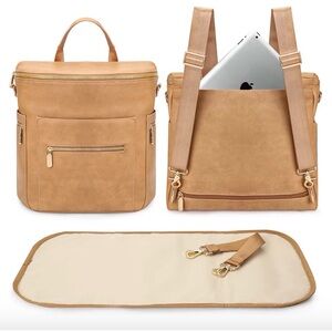Stylish Tan Baby Bag Backpack